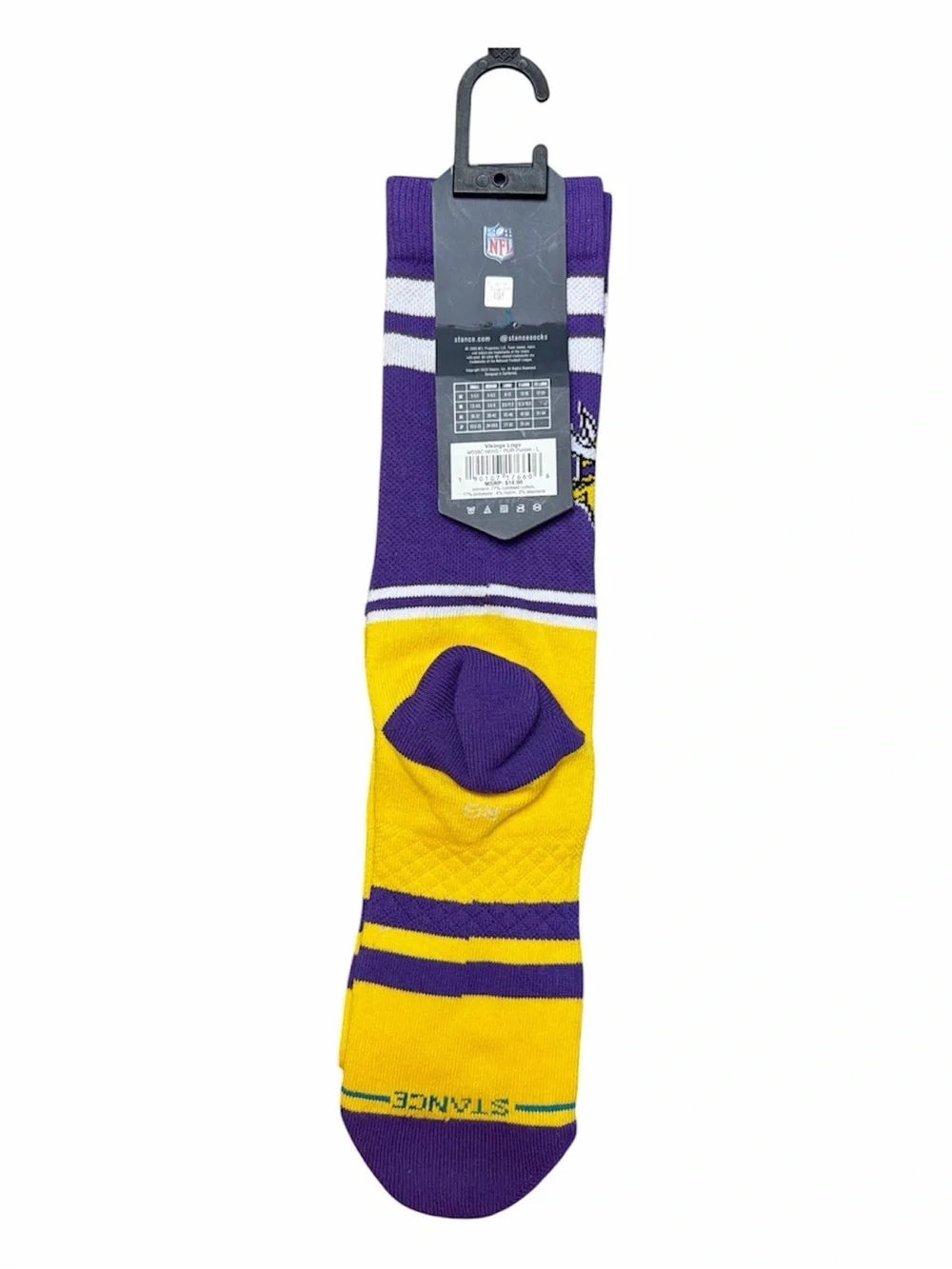 Stance NFL Minnesota Vikings Purple & Gold Crew Socks LG
